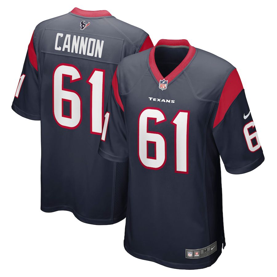 Men Houston Texans 61 Marcus Cannon Nike Navy Game NFL Jersey